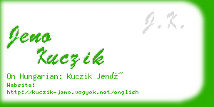 jeno kuczik business card